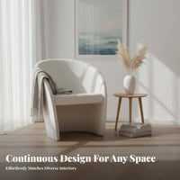 Curved Armchair Nordic Aesthetic Single Sofa Light Luxury Soft Upholstery for Homeowners, Reception Area, Bedroom