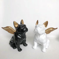 Bulldog Flying Dog Resin Craft Figurine Desktop Decoration Modern Minimalist