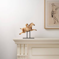 Equestrian Sport Player on Horse Equestrian Horse Statue Sculpture Sculptural Horseback Riding Ornament for Collectors, Decorators, Office