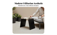 Round Pedestal Table Matte Black Finish Living Room Furniture for Patio, Balcony