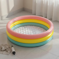 Easy to Inflate Three-Circle Kids Pool Portable Round Inflatable Pool for Outdoor, Backyard, Patio