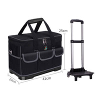 Rolling Tool Bag Large Capacity Electrician Tool Bag Heavy Duty for Service Jobs