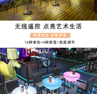 酒吧桌椅组合创意清吧小酒馆发光圆桌散台户外高脚桌露营民宿桌子 桌面直径80高76CM 顺丰包邮 工厂直发