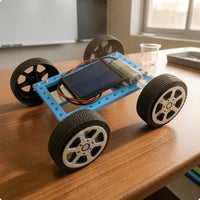 Mini Solar Powered Car Kit Hands-on Learning DIY Solar-Powered Vehicle Four-Wheel Instruction Manual Included for Children