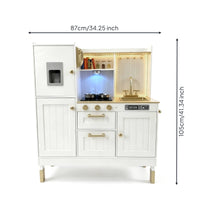 Wooden Play Kitchen Interactive Children's Kitchen Playset Sturdy for Nursery