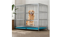 Stainless Steel Dog Crate with Wheels Long-Lasting Heavy Duty Dog Cage Indestructible Kennel Rust Resistant for Dogs, Indoor
