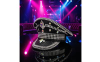 Peaked Hat Studded Sequin Hat with Rhinestones Punk Cap with Spikes for Partygoers, Stage Performances