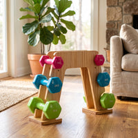 AShaped Dumbbell Rack Wooden Dumbbell Rack Vertical Organizer for Fitness Enthusiasts