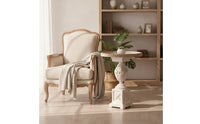 Accent Table with Pedestal Base Carved Round Side Table Decorative for Boutique
