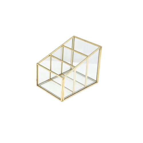Cosmetic Organizer with Metal Frame Divided for Women, Teens