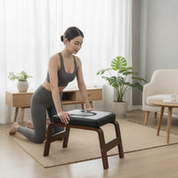 Postural Exercise Headstand Bench Wooden Headstand Bench with Cushion Supportive Inversion Stool for Yogis