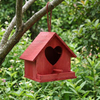 Bird Boxes for Gardens UK and Bird Houses for Garden, Red Wooden Birdhouse, Hanging Birdhouse with Perch for Nesting and Garden Decor