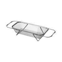 Expandable Stainless Steel Sink Colander, Over-the-Sink Drainer Basket, Adjustable Kitchen Organizer for Washing Vegetables, Fruits, and Drying Dishes