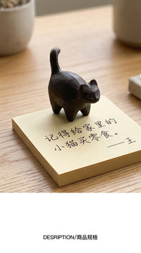 日式简约复古铸铁镇尺镇纸小猫咪摆件笔架铁文镇纸镇笔搁文房镇纸