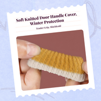 Door Handle Protector, Knitted Non-Slip Pad Cover, Insulated Against Scalding & Freezing, Winter Protection for Bedroom and Entry Doors