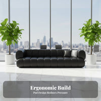 Straight-Line Settee with Metal Legs Light Luxury Aesthetic Office Couch Modern Design Commercial Furnishing for Interior Designers, Reception Area