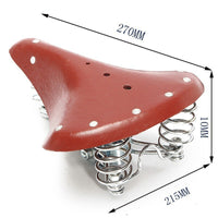 Vintage Leather Bicycle Saddle Seat for 28-inch Bikes