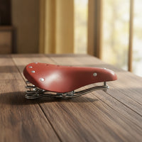 Vintage Bike Saddle with Springs Retro Leather Bike Saddle Shock-Absorbing Bike Seat with Springs Universal Fit for Cyclists