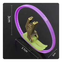 Presser Foot Assembly Green and Violet Toothed Rolling Circle Smooth Stitching
