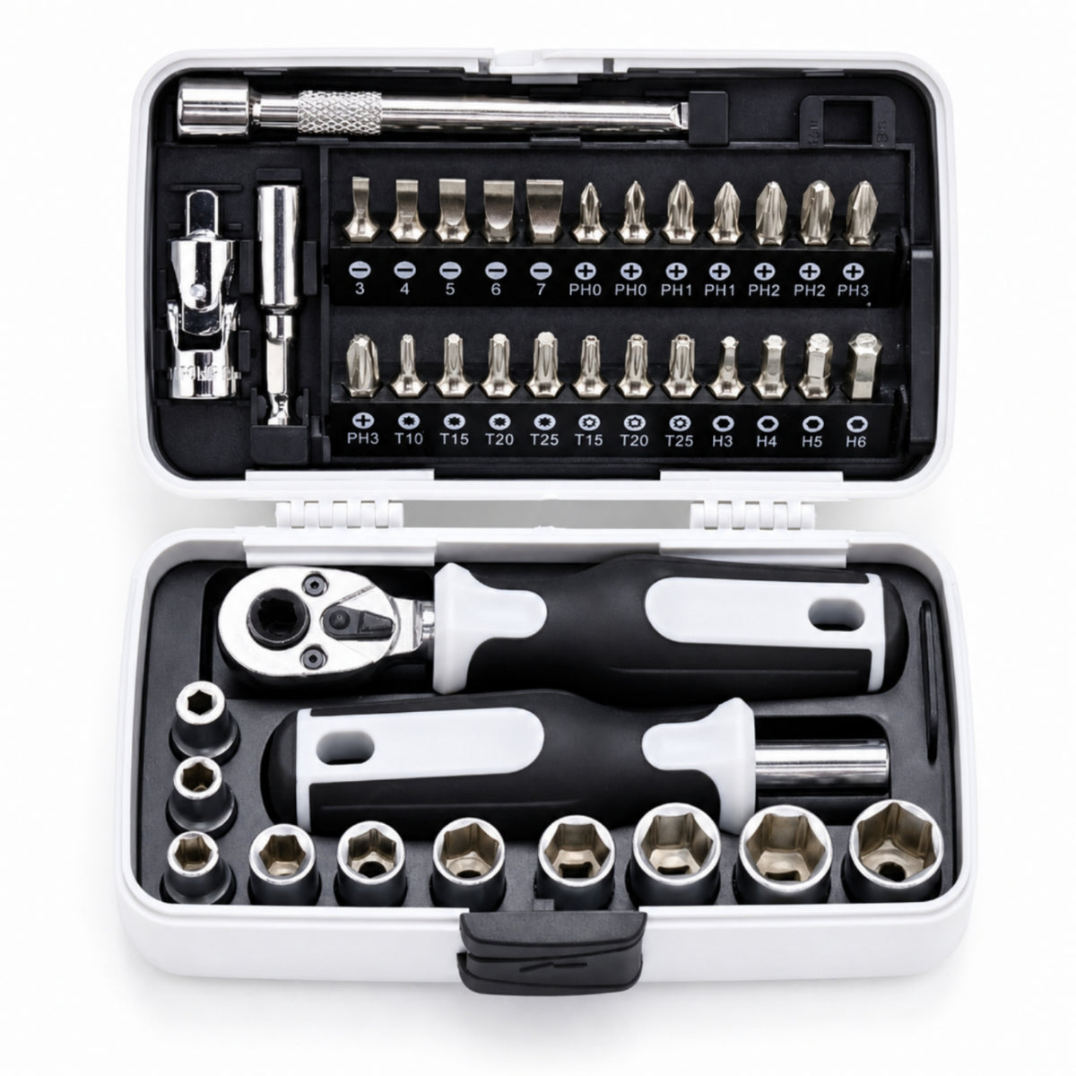39 Pieces Compact Ratcheting Tool Kit with Case Multi-Purpose Ratcheting Screwdriver Set Precision Ratchet Screwdriver Set Sturdy for Engine Repair, Appliance Maintenance