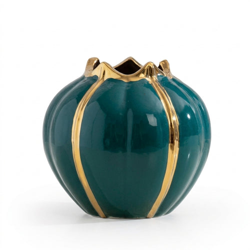 Large Ceramic Pumpkin Vase - European Style Handmade Decor