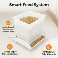 30kg Chicken Feeder, Automatic Poultry Feeder with Arch Design, Sun Resistant PP Duck & Chick Dispenser, 63x45x37cm