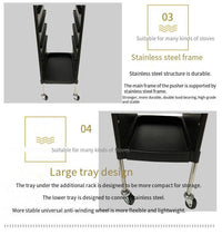 Multifunctional Stainless Steel Hair Salon Trolley Cart for Styling and Storage