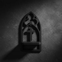 Arched Wall Shelf Versatile Shelf with Cross Ornament Compact for Prayer Corner