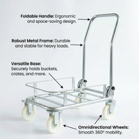 Heavy Duty Folding Hand Truck with Wheels, Sack Barrow for Moving House, Garden Cart, Trolley Cart, Warehouse Delivery