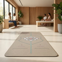 Grippy Coconut Fiber Exercise Mat Printed Exercise Mat with Alignment Lines Long-Lasting Wide for Yogis, Home Gym