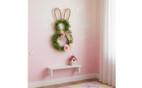 Easter Bunny Wreath Lightweight Holiday Decoration Handmade Look