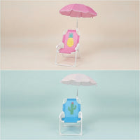 Outdoor Chair with Sun Shade Foldable Chair with Umbrella Portable Furniture Folding for Children, Toddlers, Beach, Patio, Garden
