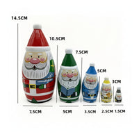 Painted Wooden Nesting Doll Set Stacking Russian Nesting Dolls Traditional Toy Handmade for Nursery