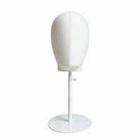 Adjustable Mannequin Head Stand Stainless Steel Base Cloth-Covered Mannequin Head Lightweight Retail Display