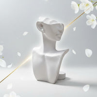 3 Pieces Abstract Face Statue Shiny Finish Modern Bust Figurine for Office