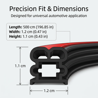 Car Door Seal Strip, Automotive Weatherproofing Seal, Soundproof Noise Reduction #variant:Large Size, Front Hood