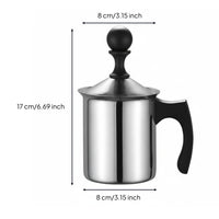 Stainless Steel Milk Frother Double Layer Manual Milk Frother for Coffee Shop