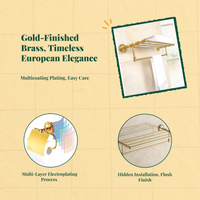 Rustproof brass towel rack, wall mount