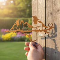 Bird Branch Outline Cutout Metal Bird Wall Decor Stake-Design for Yard