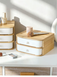 Multi-layer Arc Drawer Storage Box with Bamboo Board