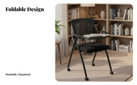 Rolling Chair with Writing Tablet Space-Saving Office Furniture Ergonomic Design