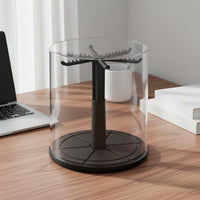 Rotating Display Case Transparent Rotating Display Box Space Saving for Desk
