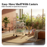 Tiered Rolling Shelf Space-Saving Household Storage Lockable Casters for Renters
