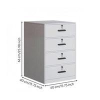 Lockable Office Cabinet White Finish Under Desk File Cabinet Black Handles