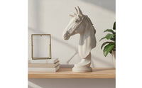 Horse Head Statue with Pedestal Distressed Horse Bust Decorative Horsehead Statue for Decorators, Collectors, Mantel