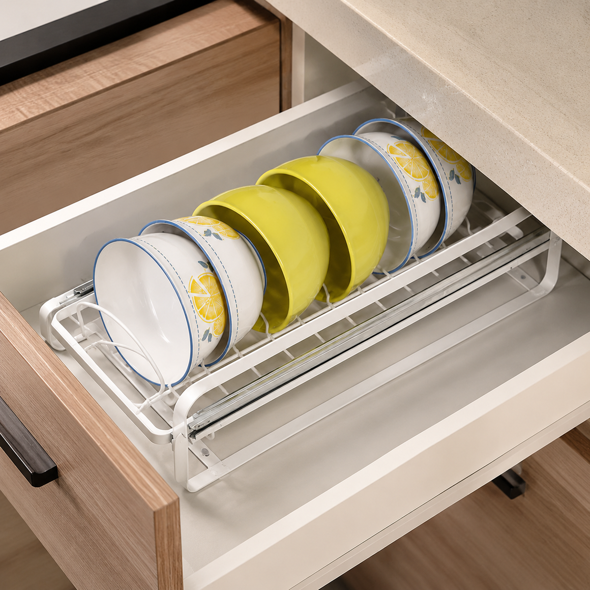 pull-out dish rack