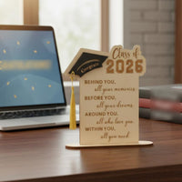 Class of 2026 Graduation Plaque Layered Wood Design Wooden Graduation Keepsake