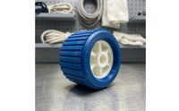 108 Mm EVA Keel Roller Blue Ribbed Keel Roller Cylindrical White Hub