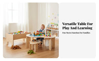 Solid Wood Wooden Building Block Table Educational Peanut Shaped Play Table Ideal Gift Toddler Art and Craft Desk Child-Friendly Design for Toddlers, Preschoolers, Girls, Playroom, Kindergarten, Classroom, Living Room
