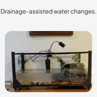Glass Turtle Habitat with Drain & Basking Area